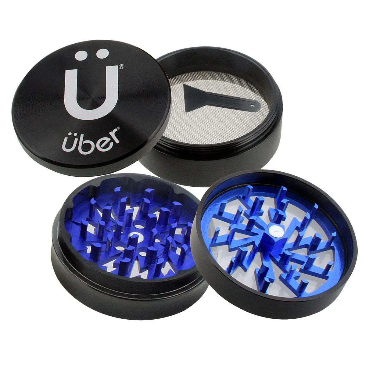 Uber 2.0 Grinder 2.5' 4pc CNC w/ Screen - Smoke empire