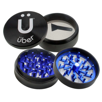 Uber 2.0 Grinder 2.5' 4pc CNC w/ Screen - Smoke empire