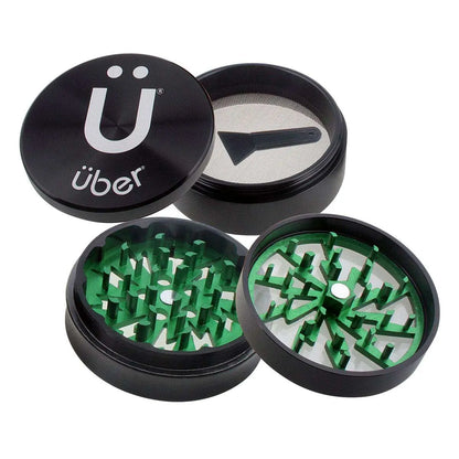 Uber 2.0 Grinder 2.5' 4pc CNC w/ Screen - Smoke empire