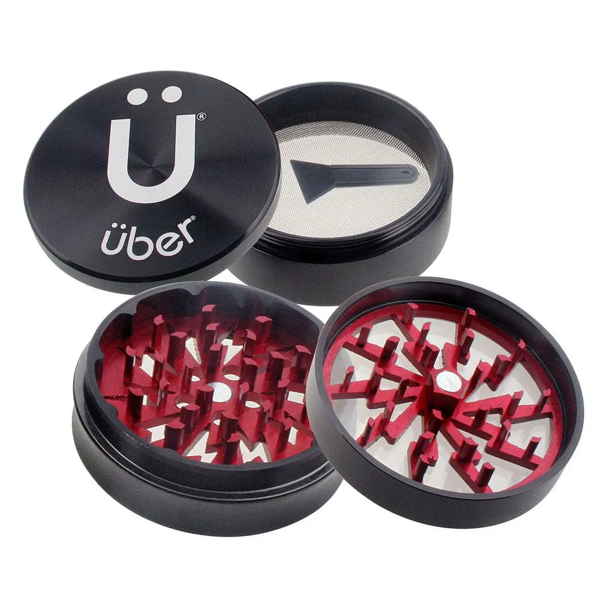 Uber 2.0 Grinder 2.5' 4pc CNC w/ Screen - Smoke empire