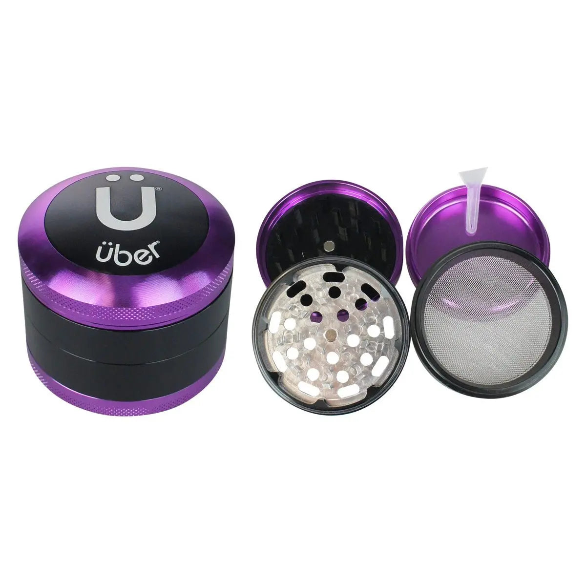 Uber 3.0 Grinder 2.5' 4pc CNC w/ Screen - Smoke empire