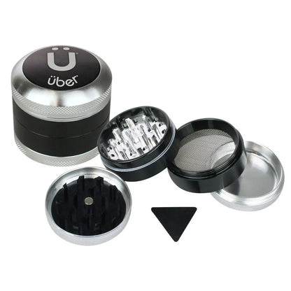 Uber 3.0 Grinder 2.5' 4pc CNC w/ Screen - Smoke empire