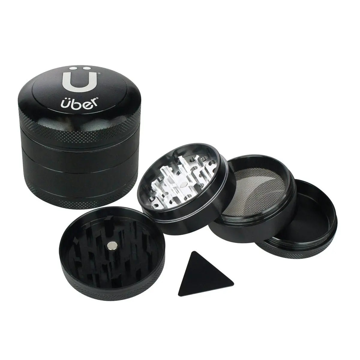 Uber 3.0 Grinder 2.5' 4pc CNC w/ Screen - Smoke empire