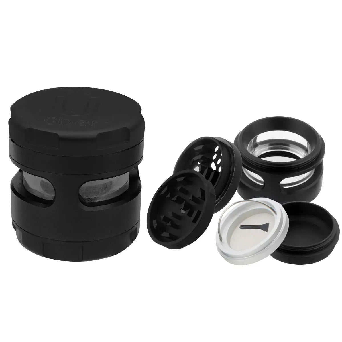 Uber 4.0 Grinder 4pc 2.5' 63mm CNC w/ Window - Smoke empire
