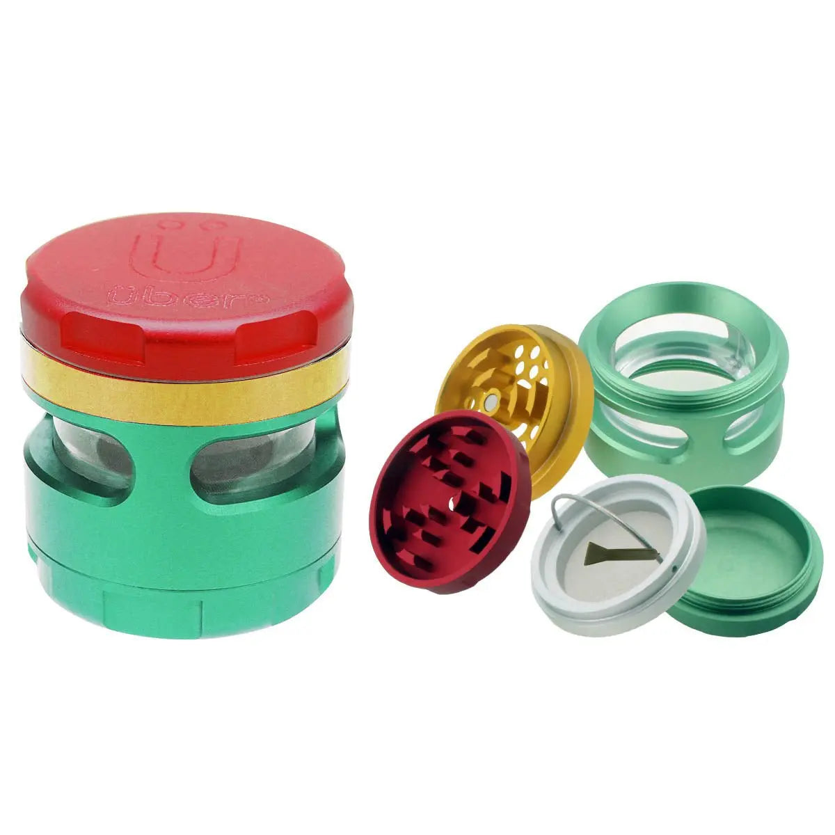 Uber 4.0 Grinder 4pc 2.5' 63mm CNC w/ Window - Smoke empire