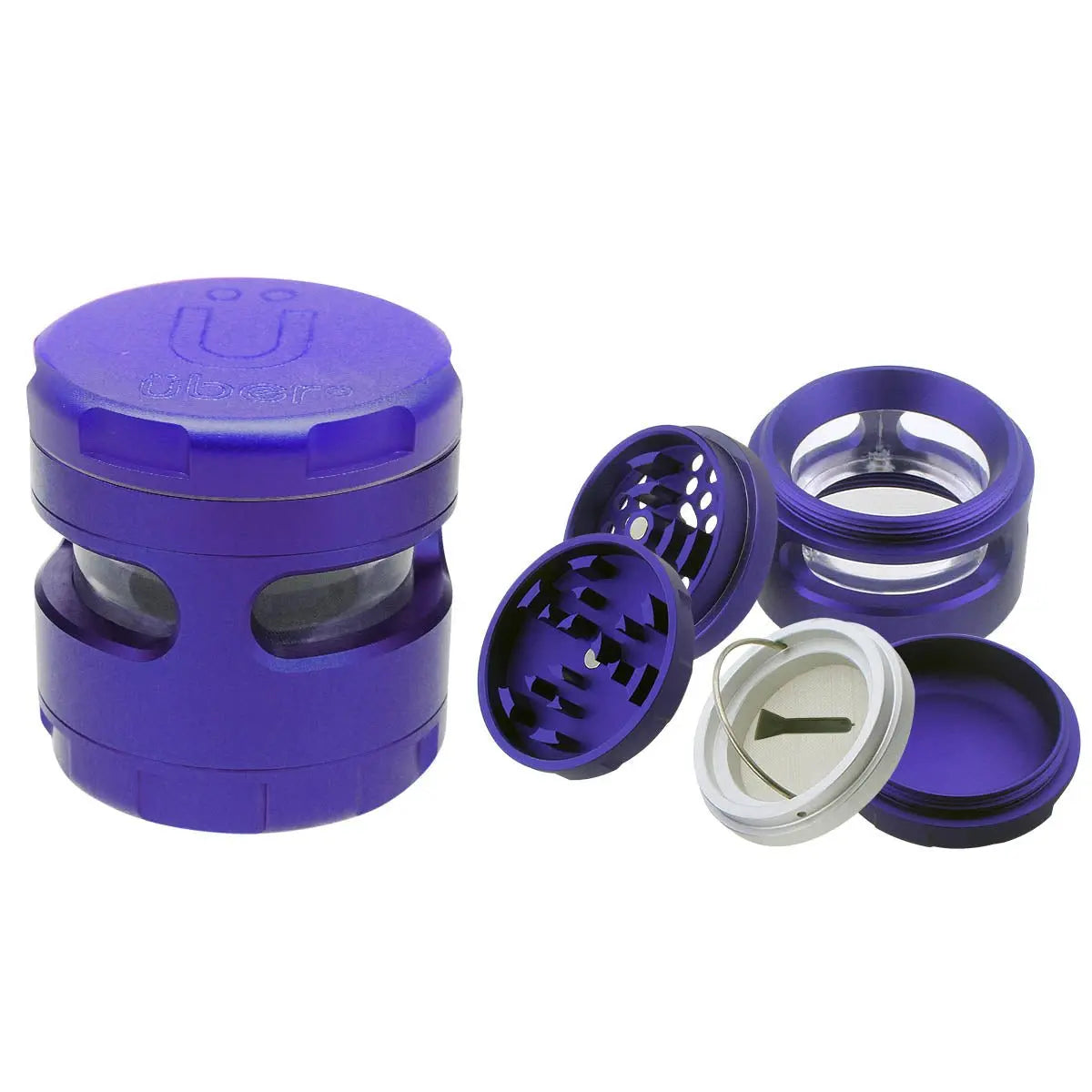 Uber 4.0 Grinder 4pc 2.5' 63mm CNC w/ Window - Smoke empire