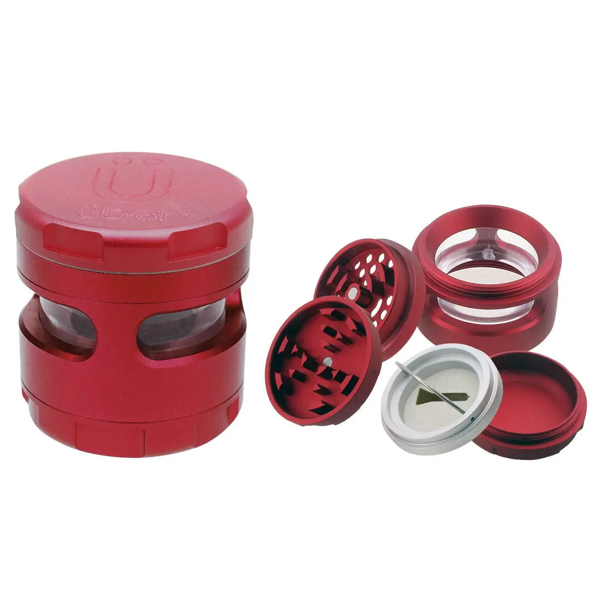 Uber 4.0 Grinder 4pc 2.5' 63mm CNC w/ Window - Smoke empire