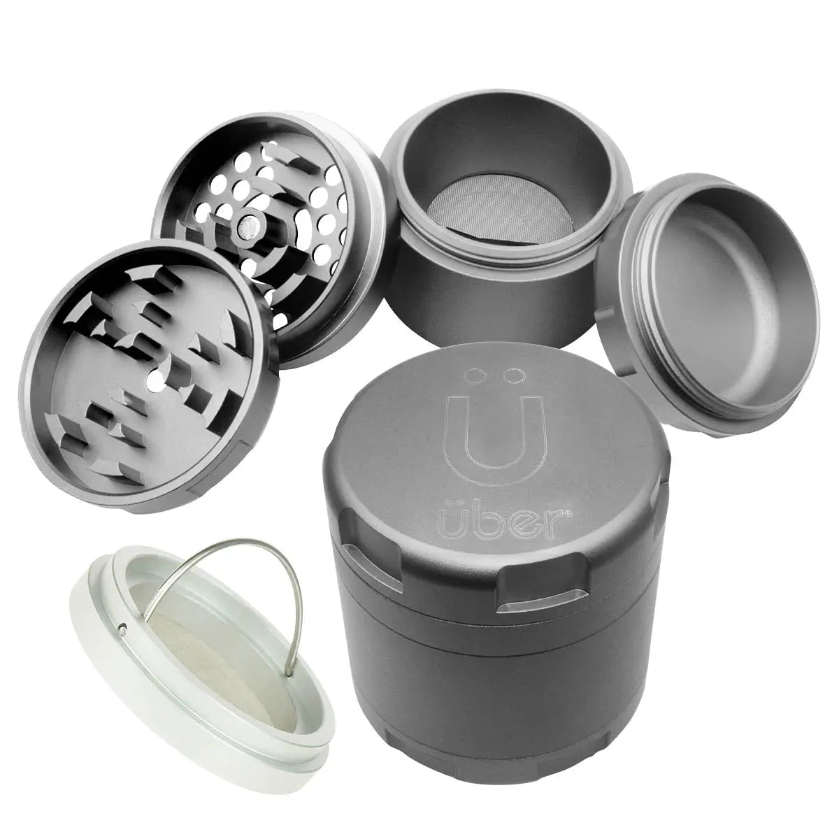 Uber 4.2 Grinder 4pc 2.5' 63mm CNC Matte - Smoke empire