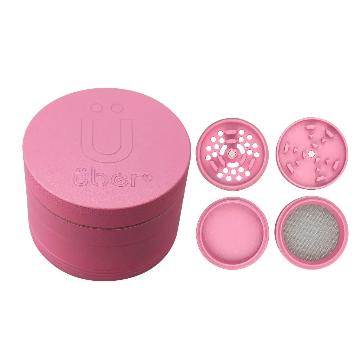 Uber 5.0 Non Stick Grinder 4pc 2.5' 63mm CNC - Matte - Smoke empire