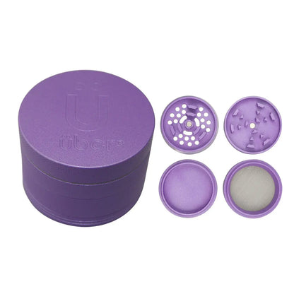 Uber 5.0 Non Stick Grinder 4pc 2.5' 63mm CNC - Matte - Smoke empire