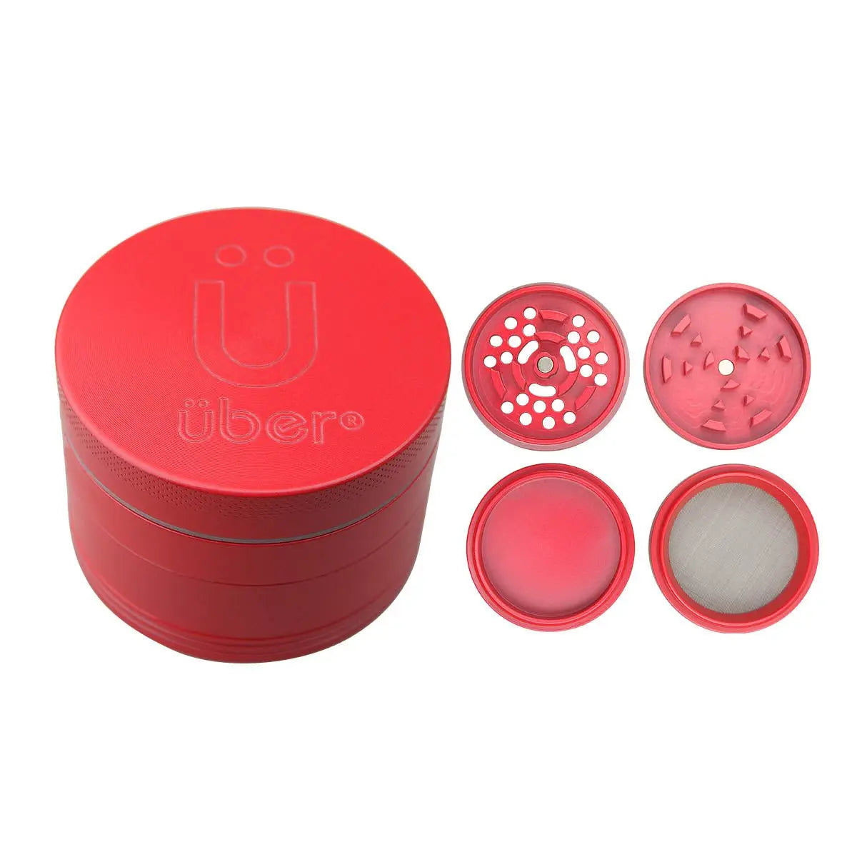 Uber 5.0 Non Stick Grinder 4pc 2.5' 63mm CNC - Matte - Smoke empire