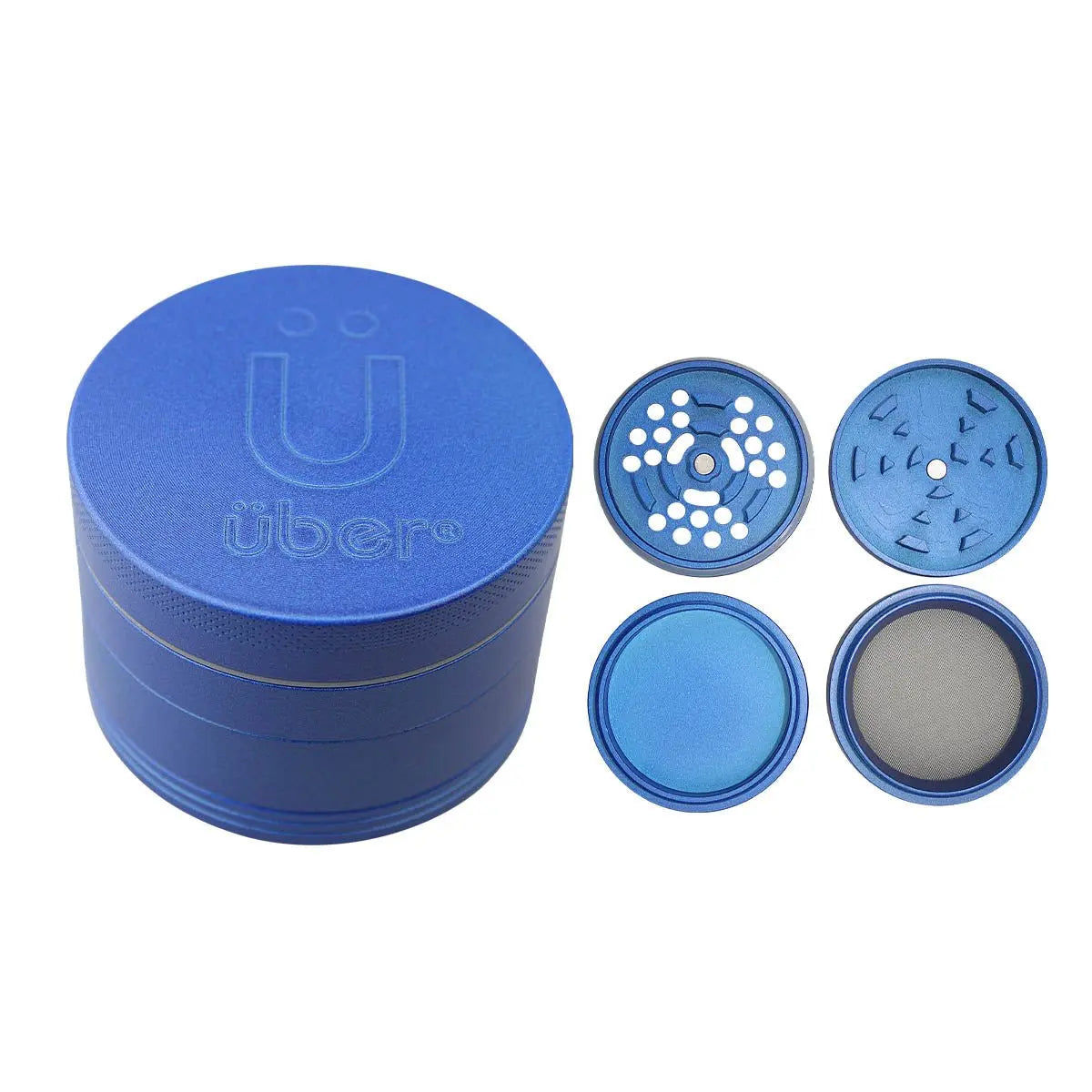 Uber 5.0 Non Stick Grinder 4pc 2.5' 63mm CNC - Matte - Smoke empire