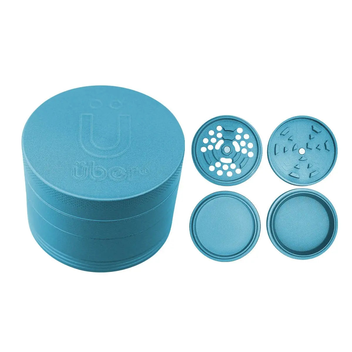 Uber 5.0 Non Stick Grinder 4pc 2.5' 63mm CNC - Matte - Smoke empire