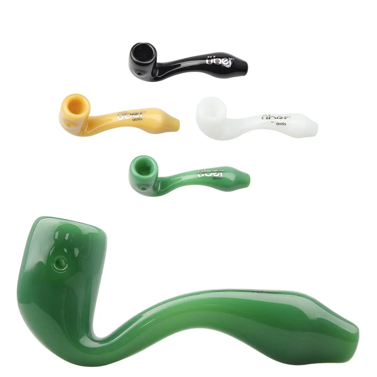Uber Glass 3.5" Sherlock Pipe - Solid Colors - Smoke empire