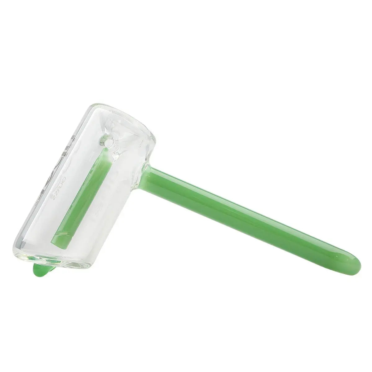 Uber Glass 6" Hammer Bubbler w/ Flat Mouthpiece - Solid Colors - Smoke empire