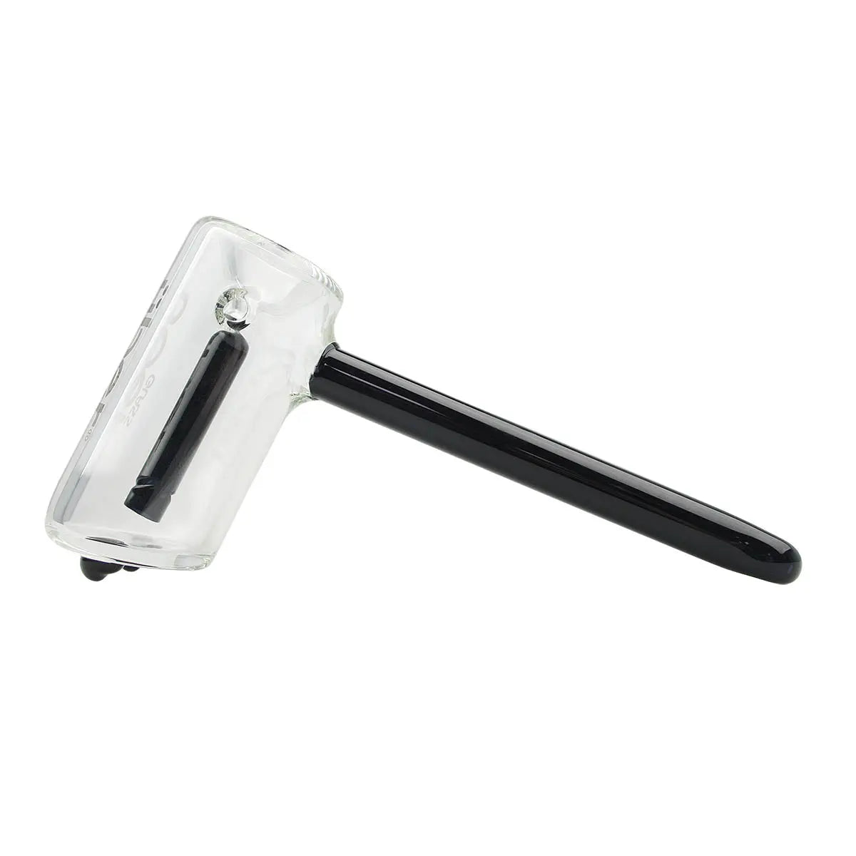 Uber Glass 6" Hammer Bubbler w/ Flat Mouthpiece - Solid Colors - Smoke empire