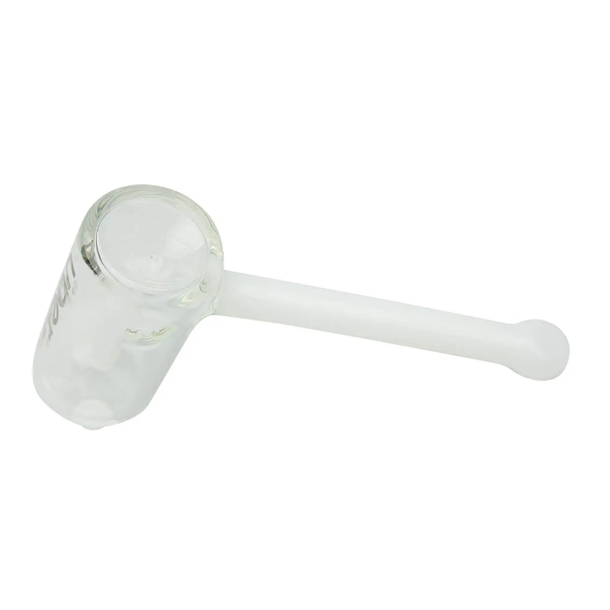 Uber Glass 6" Hammer Bubbler w/ Flat Mouthpiece - Solid Colors - Smoke empire