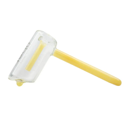 Uber Glass 6" Hammer Bubbler w/ Flat Mouthpiece - Solid Colors - Smoke empire