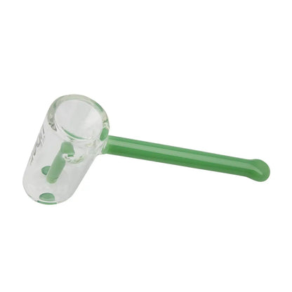 Uber Glass 6" Hammer Bubbler w/ Flat Mouthpiece - Solid Colors - Smoke empire