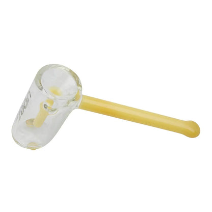 Uber Glass 6" Hammer Bubbler w/ Flat Mouthpiece - Solid Colors - Smoke empire