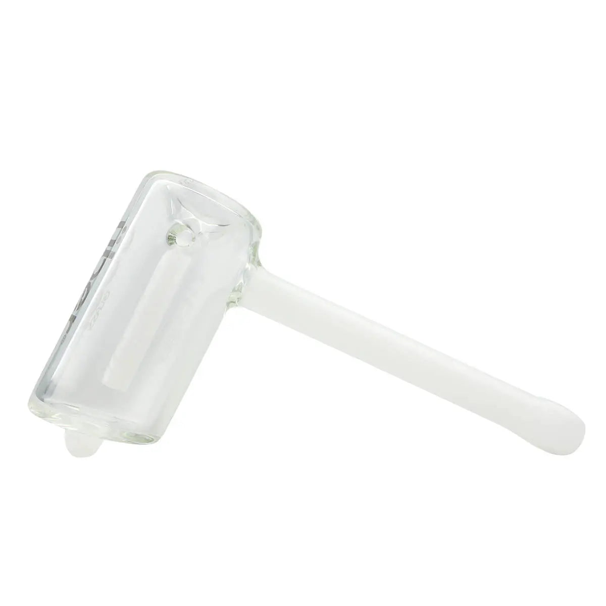 Uber Glass 6" Hammer Bubbler w/ Flat Mouthpiece - Solid Colors - Smoke empire