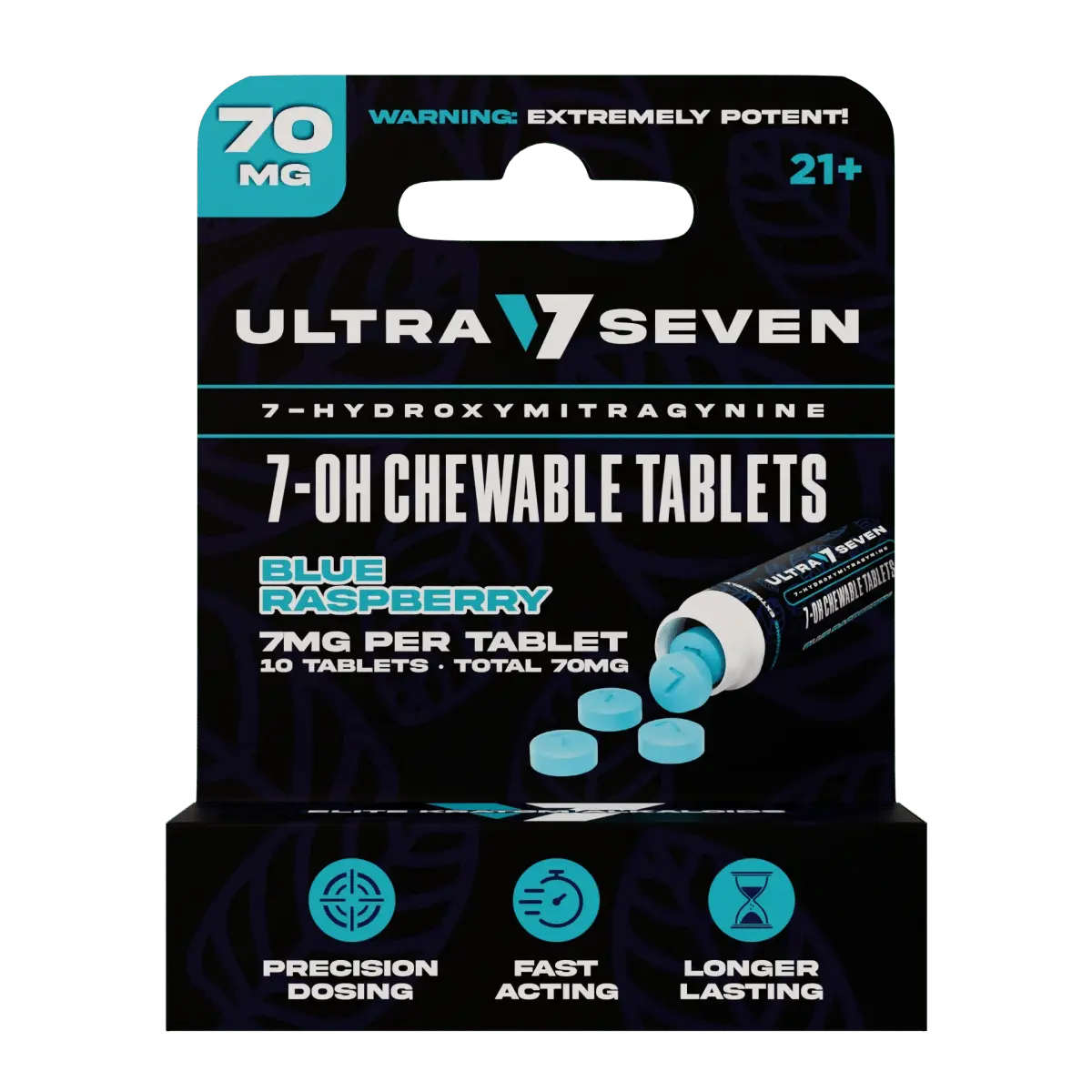 Ultra Seven 10ct 7OH Tabs Blue Raspberry 7mg Per Tablet - Smoke empire