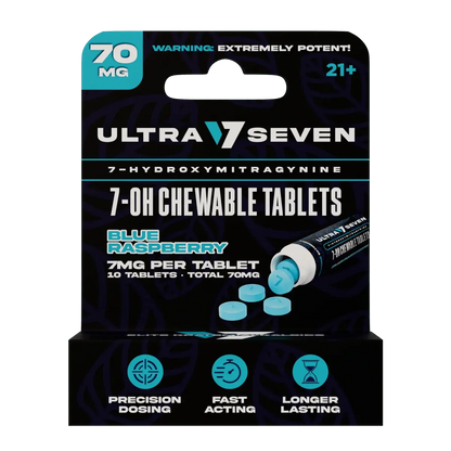 Ultra Seven 10ct 7OH Tabs Blue Raspberry 7mg Per Tablet - Smoke empire