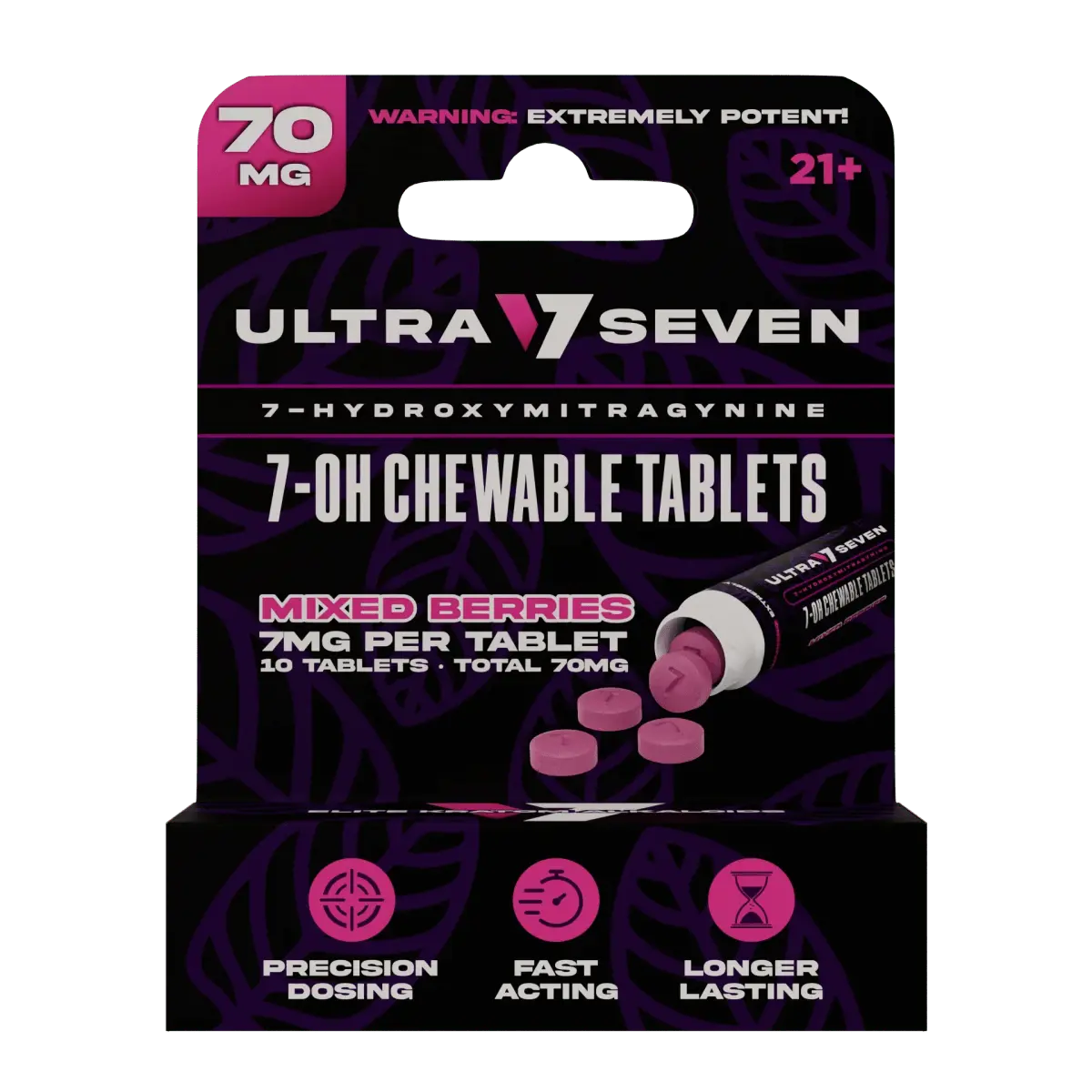 Ultra Seven 10ct 7OH Tabs Mix Berries 7mg Per Tablet - Smoke empire