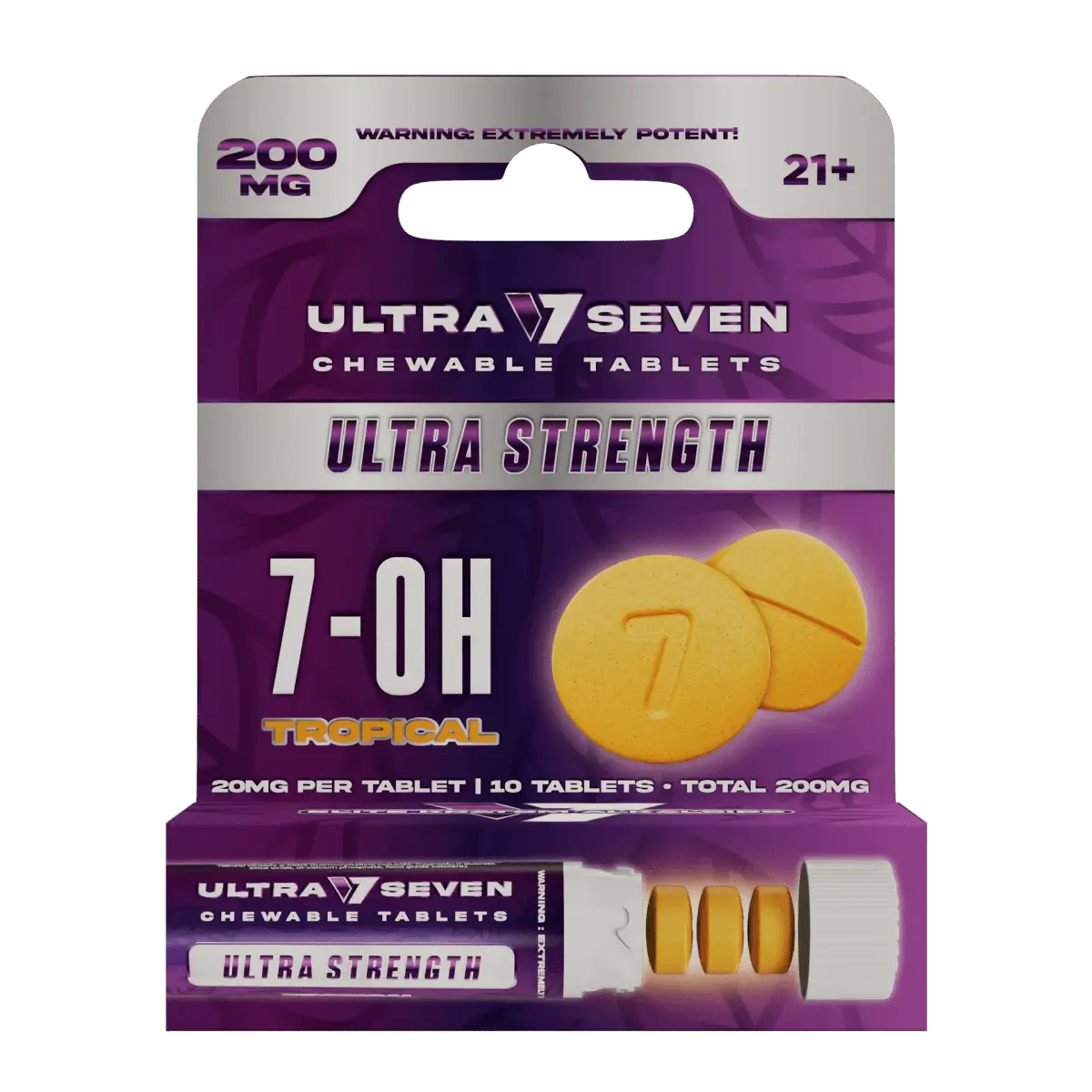 Ultra Seven 10ct 7OH Tabs Ultra Strength Tropical 20mg Per Tablet - Smoke empire
