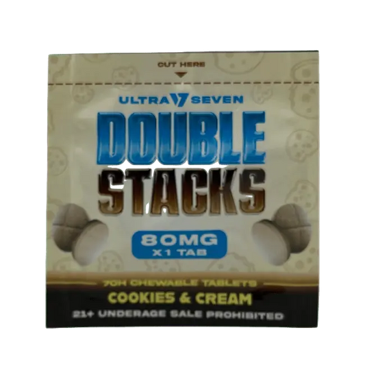 Ultra Seven Double Stacks 1ct 7OH Chewable Tab Cookies and Cream 80mg Per Tablets - Smoke empire
