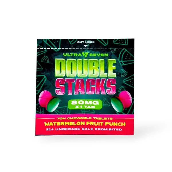 Ultra Seven Double Stacks 1ct 7OH Chewable Tab Watermelon Fruit Punch 80mg Per Tablets - Smoke empire