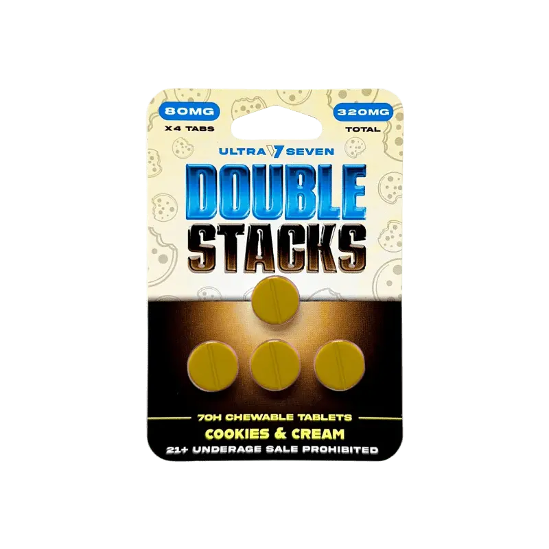 Ultra Seven Double Stacks 4ct 7OH Chewable Tab Cookies and Cream 80mg Per Tablet - Smoke empire