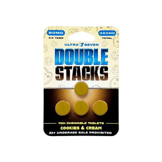 Ultra Seven Double Stacks 4ct 7OH Chewable Tab Cookies and Cream 80mg Per Tablet - Smoke empire