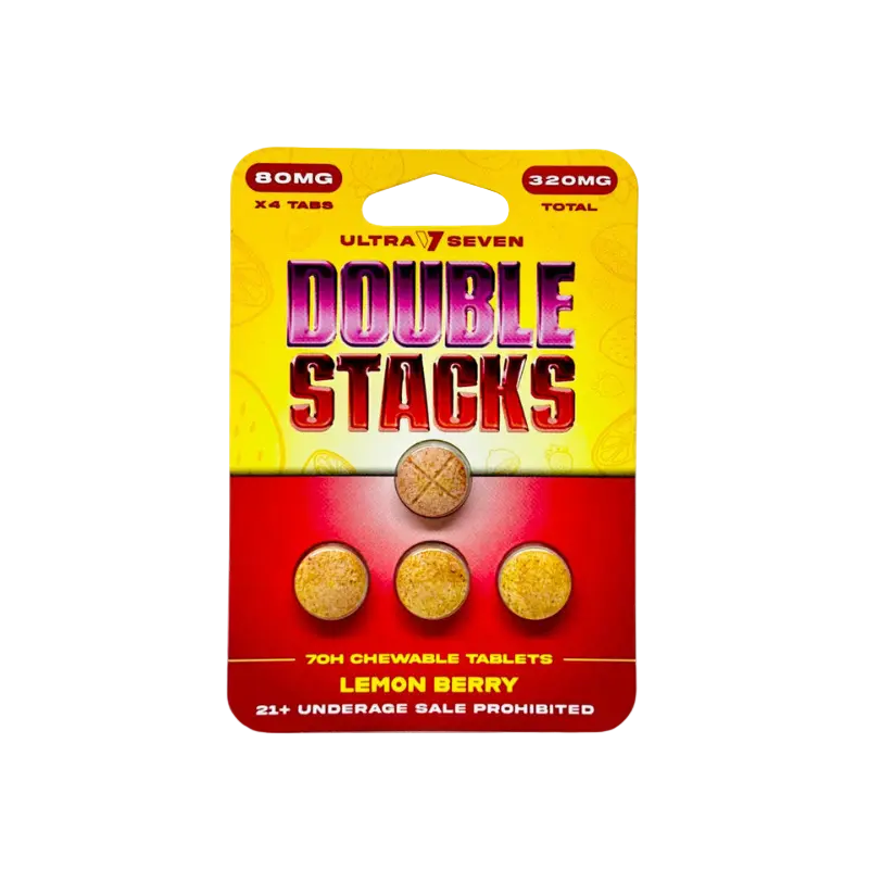 Ultra Seven Double Stacks 4ct 7OH Chewable Tab Lemon Berry 80mg Per Tablets - Smoke empire