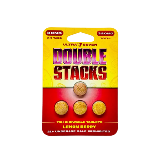 Ultra Seven Double Stacks 4ct 7OH Chewable Tab Lemon Berry 80mg Per Tablets - Smoke empire