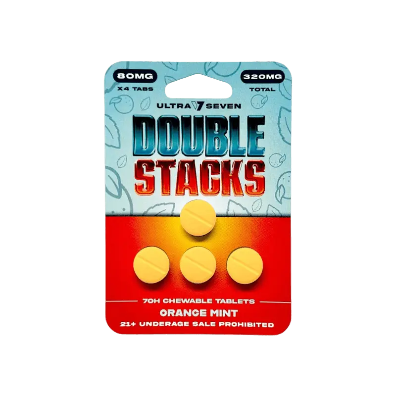 Ultra Seven Double Stacks 4ct 7OH Chewable Tab Orange Mint 80mg Per Tablets - Smoke empire