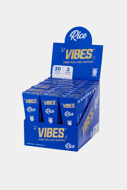 Vibes King Size Pre Rolled Cones - 3 Cones Per Pack - 30 Pack Per Box - Smoke empire
