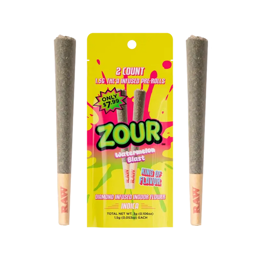 Watermelon Blast THCA Prerolls 2-Pack | Zour Stash - Smoke empire
