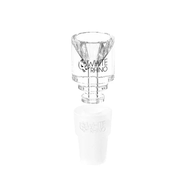 White Rhino  14mm/19mm Hybrid Glass Bowl - Small Cylinder Bowl - Smoke empire