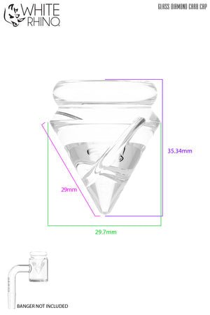 White Rhino Spinner Glass Diamond Carb Cap - Smoke empire