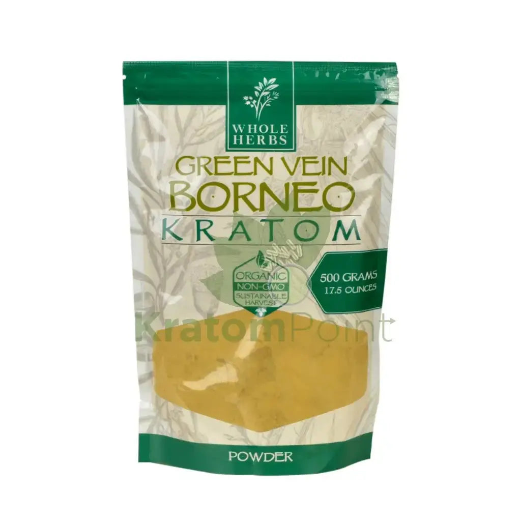 Whole Herbs Kratom, 17.5oz Green Vein Borneo Powder - Smoke empire