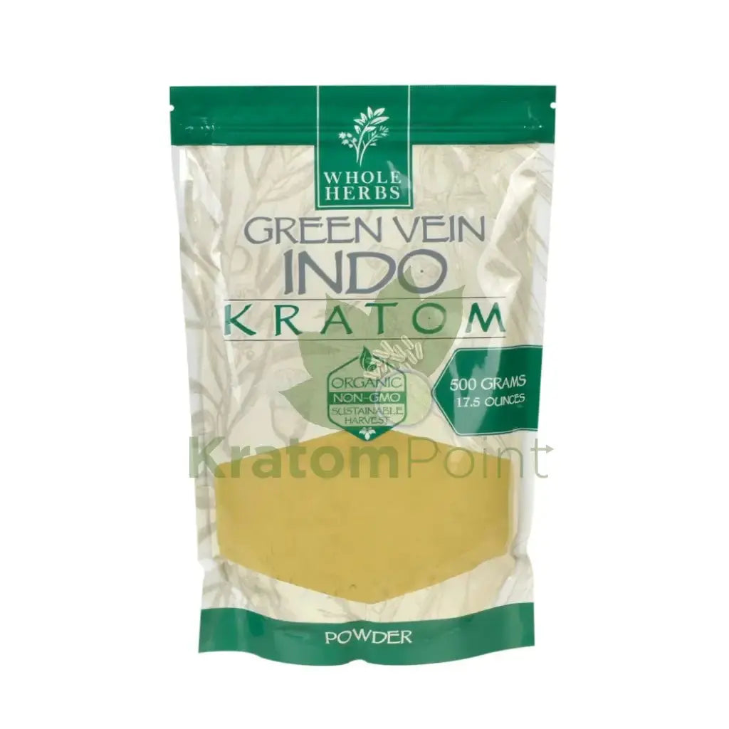 Whole Herbs Kratom, 17.5oz Green Vein Indo Powder - Smoke empire