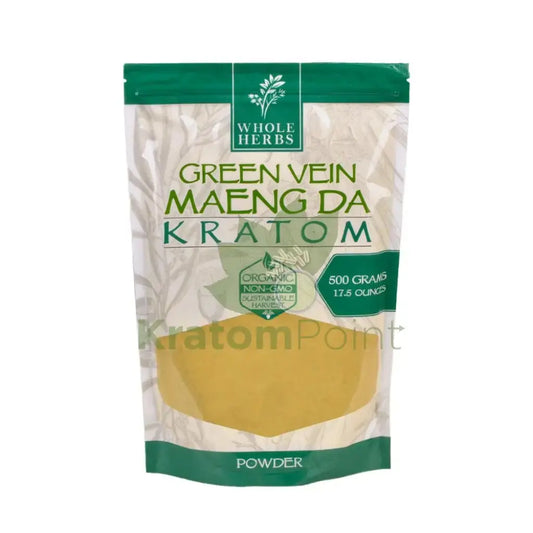 Whole Herbs Kratom, 17.5oz Green Vein Maeng Da Powder - Smoke empire
