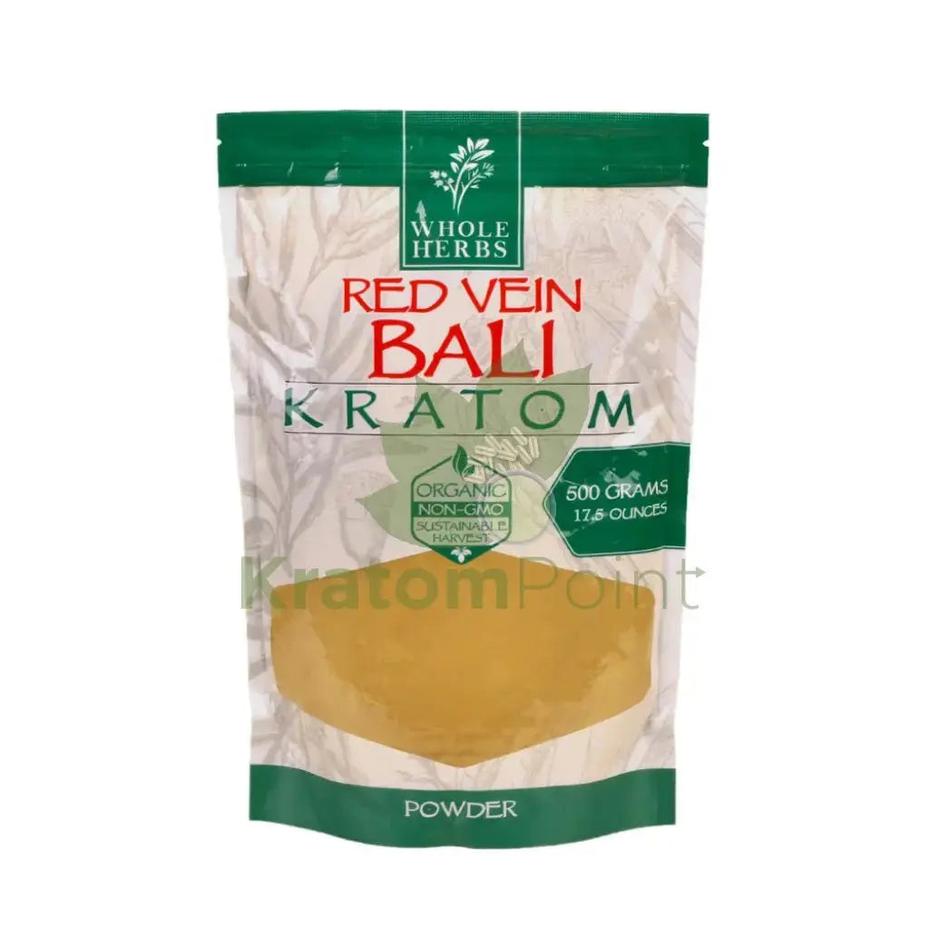 Whole Herbs Kratom, 17.5oz Red Vein Bali Powder - Smoke empire