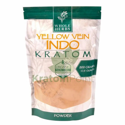 Whole Herbs Kratom, 17.5oz Yellow Vein Indo Powder - Smoke empire
