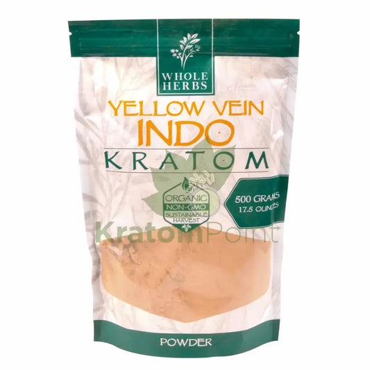 Whole Herbs Kratom, 17.5oz Yellow Vein Indo Powder - Smoke empire