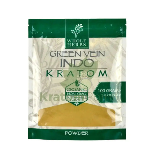 Whole Herbs Kratom, 3.5oz Green Vein Indo Powder - Smoke empire