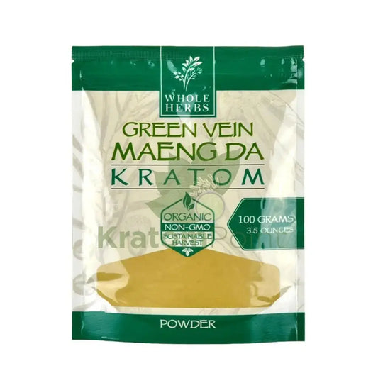 Whole Herbs Kratom, 3.5oz Green Vein Maeng Da Powder - Smoke empire