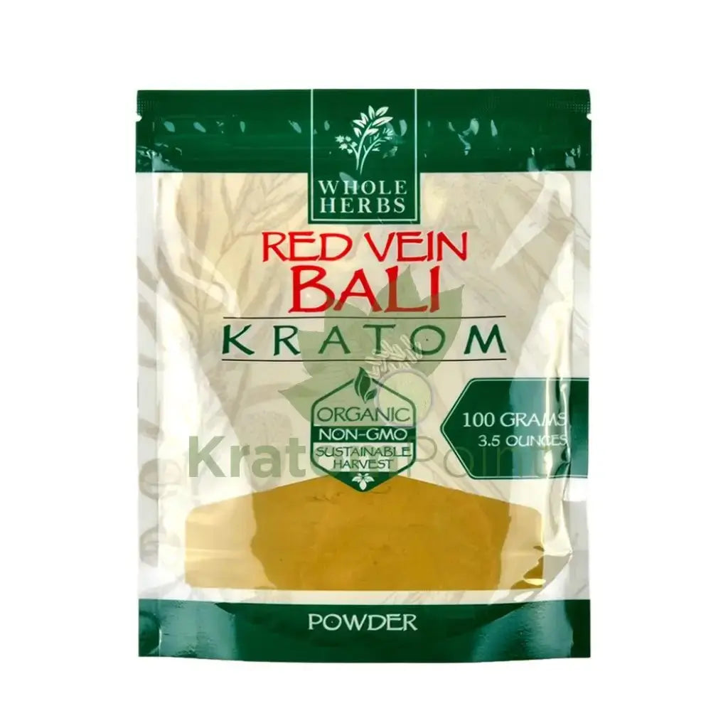 Whole Herbs Kratom, 3.5oz Red Vein Bali Powder - Smoke empire