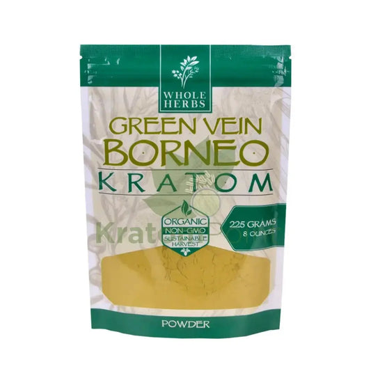 Whole Herbs Kratom, 8oz Green Vein Borneo Powder - Smoke empire